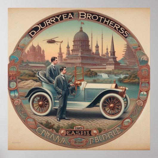 Poster Les Voitures des Frères Duryea 1861 02X (Devant)