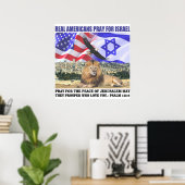 Poster Les vrais Américains Prient Pour Israël (Bureau à domicile)