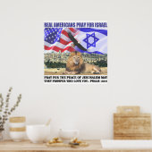 Poster Les vrais Américains Prient Pour Israël (Cuisine)