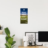 POSTER LES VRAIS HOMMES JOUENT AU RUGBY (Bureau à domicile)