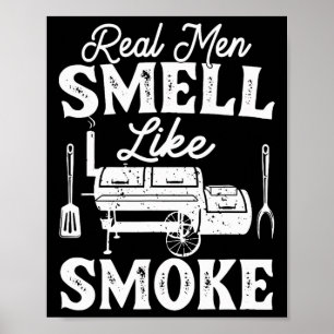 Poster Les vrais hommes sentent la fumée - Pitmaster Bbq