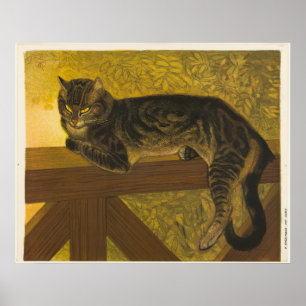 Poster Les yeux brillants chatent une oeuvre d'art classi