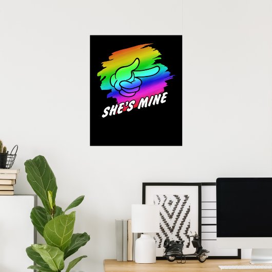 Poster Lesbian Couple Im Hers Shes Mine LGBT Matchs (Bureau à domicile)