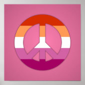 Poster Lesbian pride peace sign (Devant)