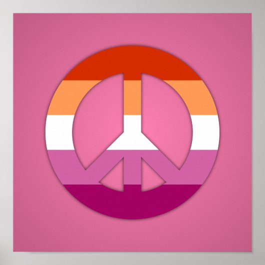Poster Lesbian pride peace sign (Devant)