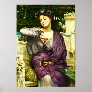 Poster Lesbie et son moineau par Sir Edward John Poynter