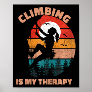 Poster L'escalade est ma thérapie Femmes Escalade vintage