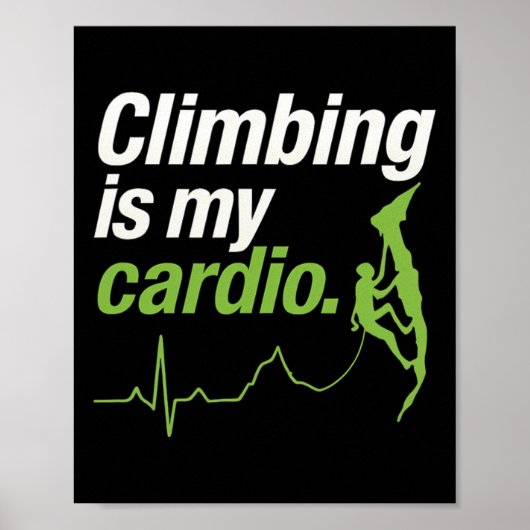 Poster L'escalade est mon aventure de cardio ECG Graphiqu (Devant)