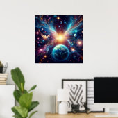 Poster L'espace extra-atmosphérique sur un mur 24x24 vive (Bureau à domicile)