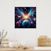 Poster L'espace extra-atmosphérique sur un mur 24x24 vive (Cuisine)