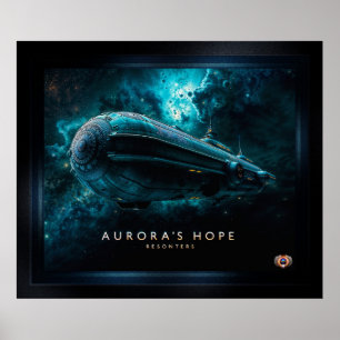 Poster L'espoir d'Aurora, voyage cosmique par Xzendor7