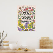 Poster L'Espoir Est La Chose Avec Les Citations De Plumes (Cuisine)