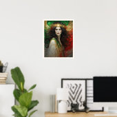 Poster L'esprit de Noël belle femme (Bureau à domicile)