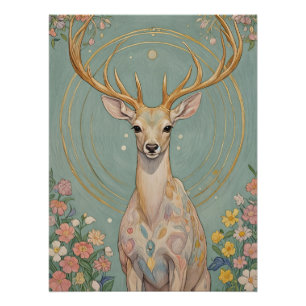 Poster L'Esprit Doux : Un Cerf Pastel
