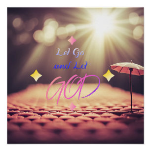 Poster Let Go and Let God Inspiration Citer Christian Art
