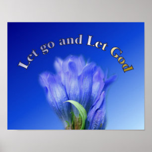 Poster Let Go Let Let God Gentian Flower Citation inspira