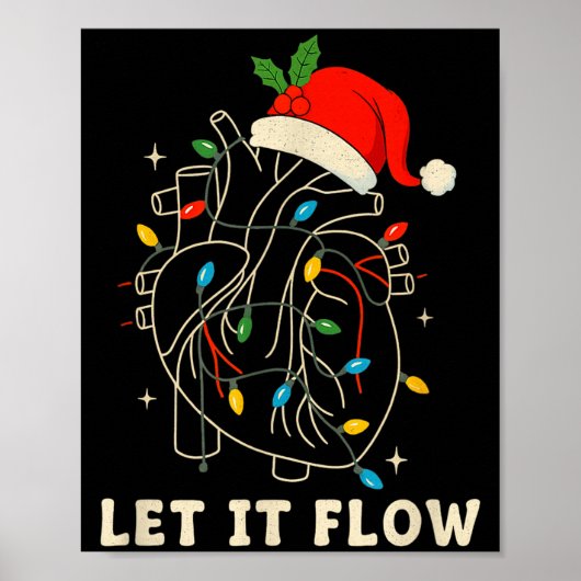 Poster Let It Flow Funny Anatomical Heart Christmas, Medi (Devant)
