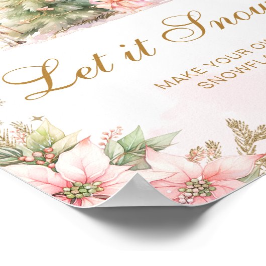 Poster Let it Snow snowflake making station winter (Coin)