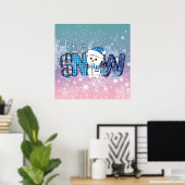 Poster Let It Snow Snowflakes (Bureau à domicile)