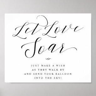 Poster Let Loar Soar Balloon Send Off Script Mariage Sign
