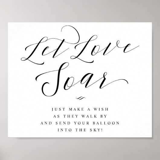 Poster Let Loar Soar Balloon Send Off Script Mariage Sign (Devant)