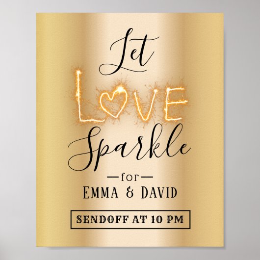 Poster Let Love Sparkle Modern Gold Envoyer Mariage Signa (Devant)