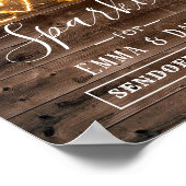 Poster Let Love Sparkle Rustic Wood Send Off Mariage Sign (Coin)