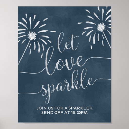Poster Let Love Sparkle Send Off Chalkboard Mariage Signe (Devant)