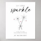 Poster Let Love Sparkle - Sparkler Sendoff Mariage Décont (Devant)