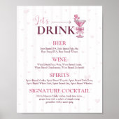 Poster Let’s Drink Bar Menu Sign | A Tiny Bit Engaged (Devant)