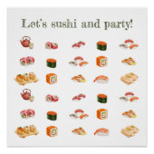 Poster Let’s sushi and party! (Devant)