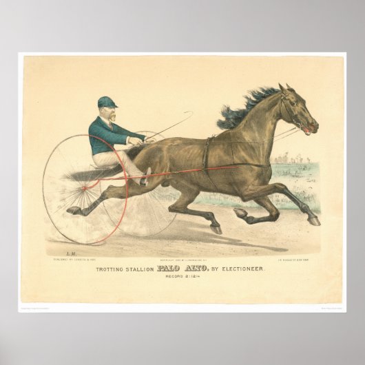 Poster L'étalon de trot Palo Alto par Electioneer (1791A) (Devant)