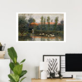 Poster L'étang de William Morris fonctionne à l'abbaye de (Bureau à domicile)