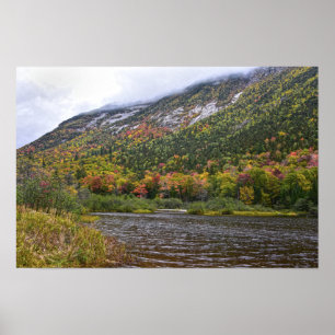 Poster L'étang Willey en automne. New Hampshire