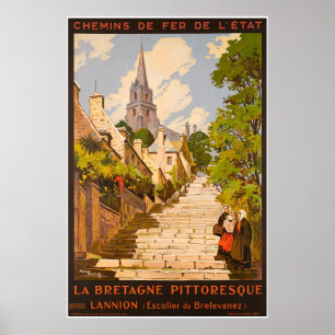 Poster l'Etat de Chemins de Fer De, La la Bretagne