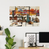 Poster L'état du Texas (Bureau à domicile)