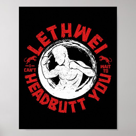 Poster Lethwei Instructor Headbutt Burmese Boxe Myanmar (Devant)