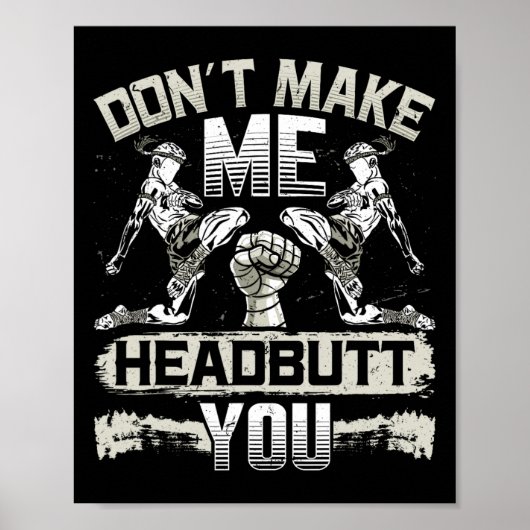 Poster Lethwei Self Defense Headbutt Martial Arts birmans (Devant)