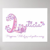 Poster Leticia initiale L doodle coeur signification du n (Devant)
