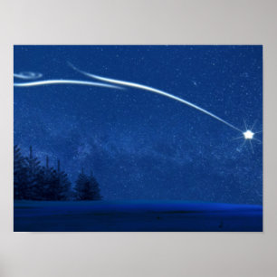 Poster L'étoile du Nord au-dessus de la forêt