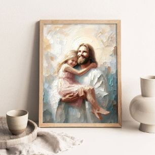 Poster L'étreinte aimante de Jésus, Peinture chrétienne,