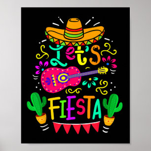 Poster Lets Fiesta Cinco De Mayo Parti Mexicain Guitare L