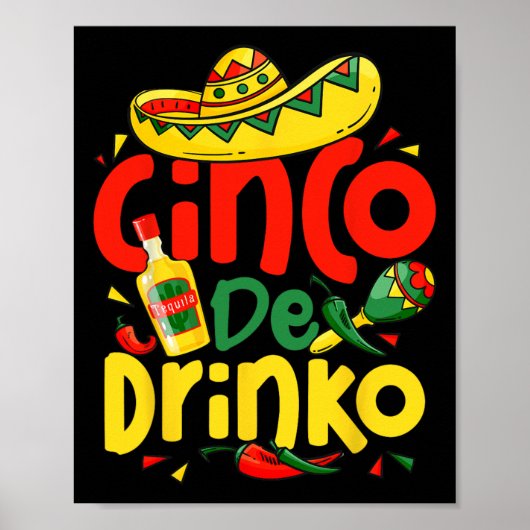 Poster Lets Fiesta Squad Cinco Drinko 5 Cinco De Mayo Mex (Devant)