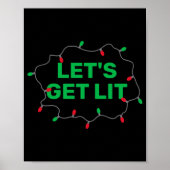 Poster Lets Get Lit Funny Christmas Quote  (Devant)