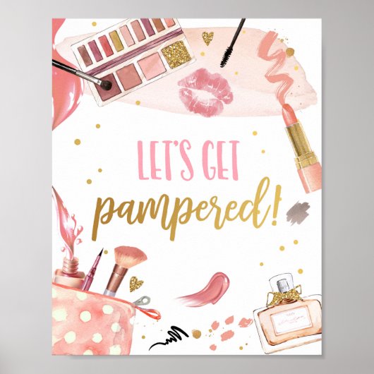 Poster Let's Get Pampered Spa Party Makeup Glamour Girl (Devant)