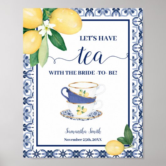 Poster Let's Have Tea with Bride Mediterranean Shower (Devant)