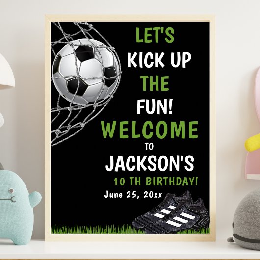 Poster Let's Kick up the fun!, Funny Soccer Birthday