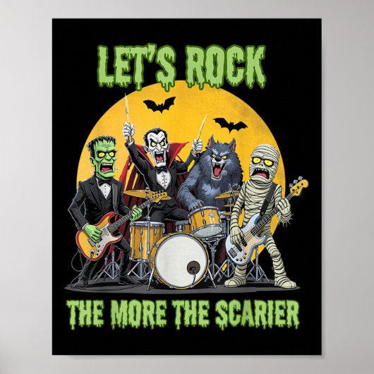 Poster Lets Rock The More The Ier Clic Monsters Halloween (Devant)