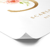 Poster Letter S Blush Floral Monogram Gold Foil Nursery (Coin)