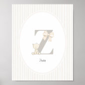 Poster Letter Z Nursery Wall Art - Custom Baby Name Print (Devant)